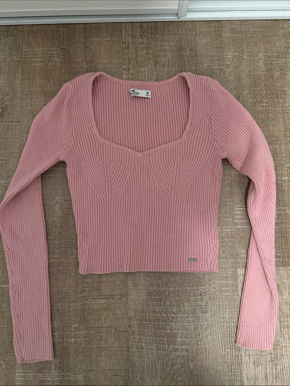 Hollister Dusty Rose Ribbed Scoop Neck Top